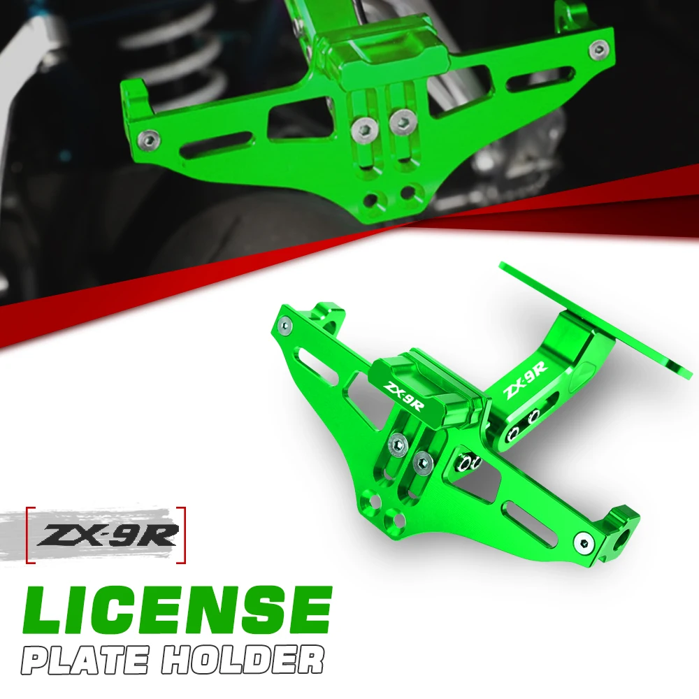 

For KAWASAKI ZX9R ZX-9r ZX 9R 1998-2023 Fender Eliminator Adjustable License Plate Holder Bracket LED License Plate Holder Frame