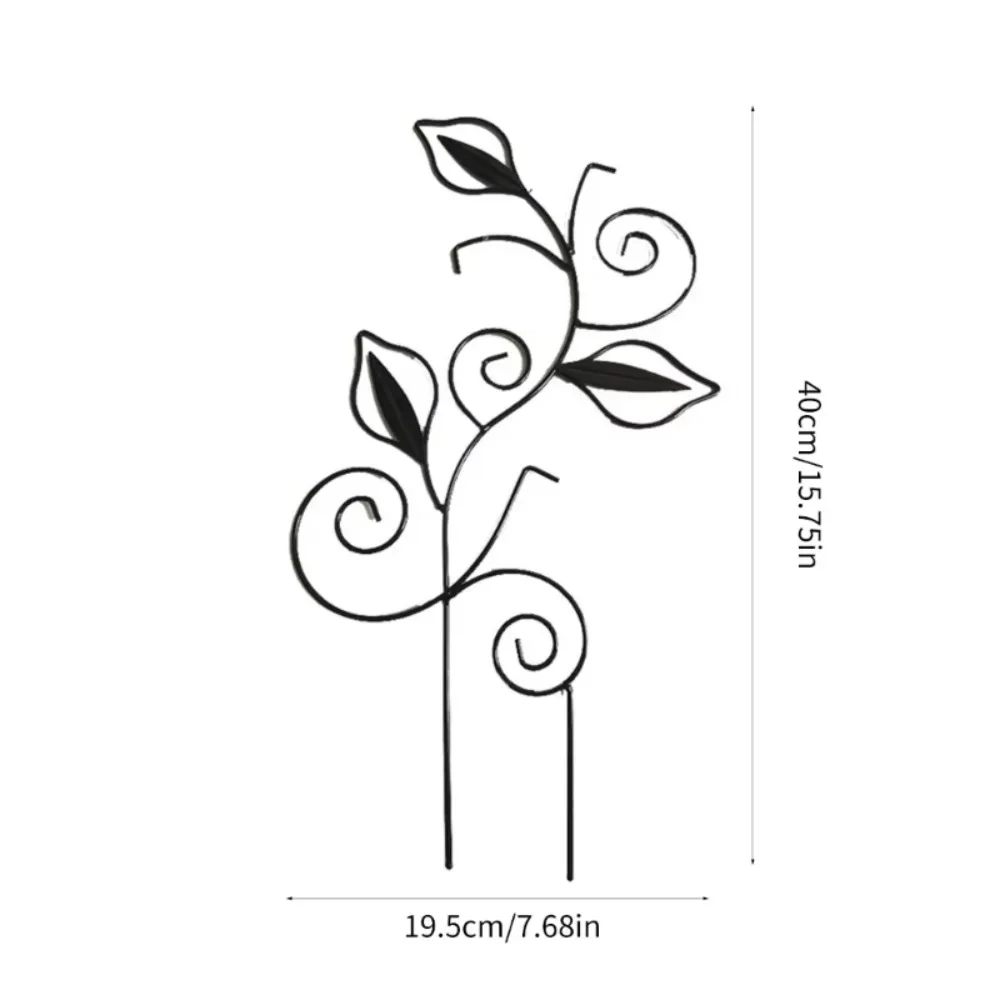 New Metal Climbing Vine Trellis Leaf Shape Stackable Iron Plant Support Fixed Rod Climbing Plant Rack Care