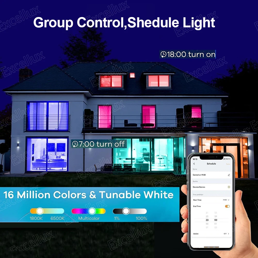 Tuya Smart E27 LED Bulb 15W RGB+CCT WiFi/Bluetooth App Control 6