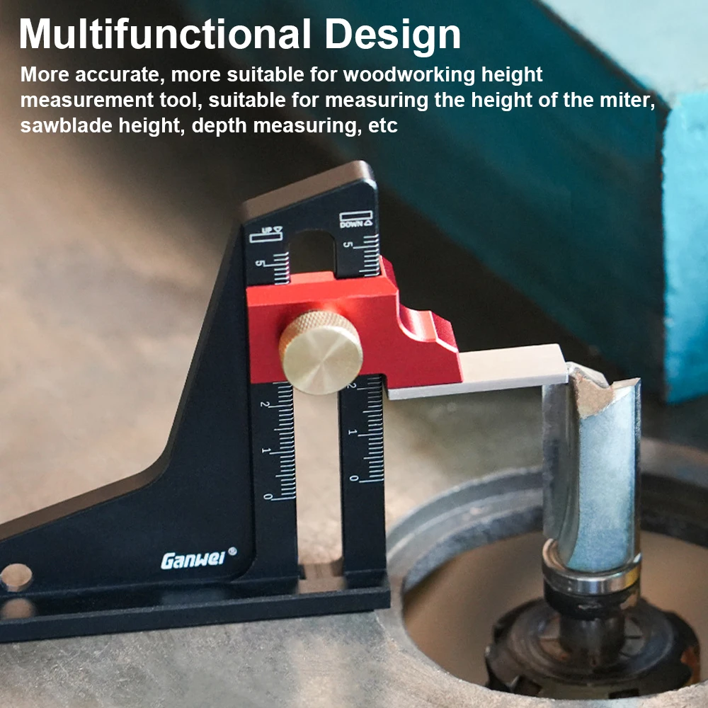 

T50 Aluminum Alloy Height Gauge Dual Scales DIY Woodworking Height Measurement Tool Tablesaw Depth Measuring Ruler