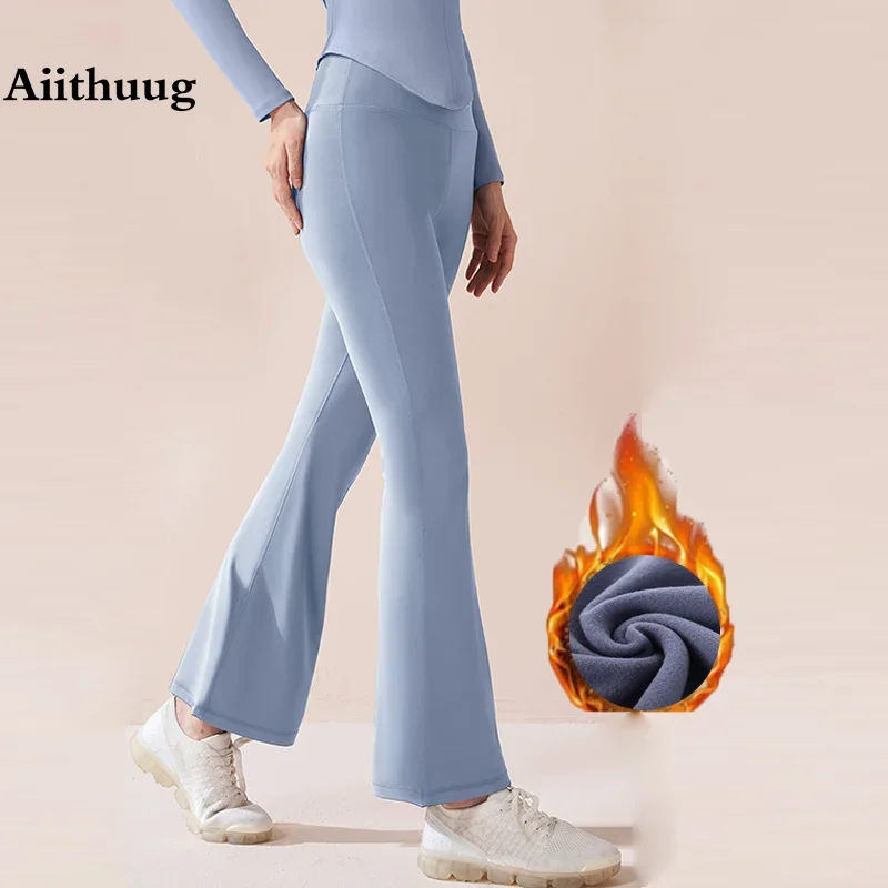 

Aiithuug Winter Warm Yoga Pants Brushed Inner Velvet Bell Bottoms Bootcut Yoga Leggings Yoga Legging Flare Leggings Streamlined