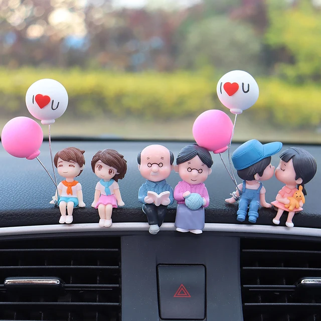 Personnalisation Auto Figurines Couple Mignonnes Pour Tableau De Bord Voiture - Résine Décorative - Cadeau Personnalisé Accessoire Auto Mignon