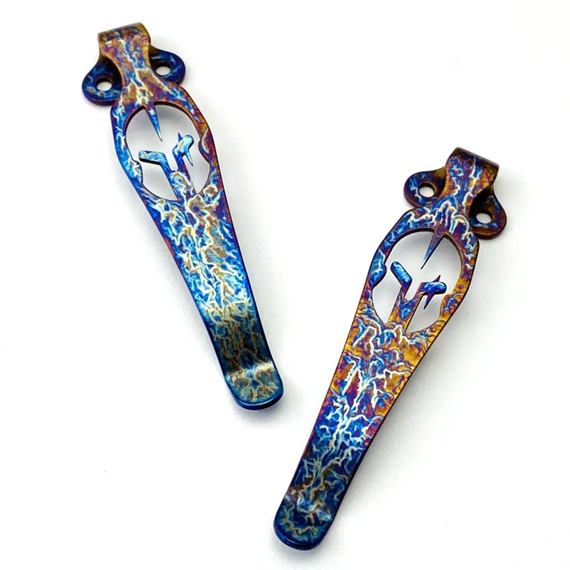 Spartan Helmet Titanium Knife Pocket Clip Per Benchmade Griptilian 551 710 730 Emerson Cqc Protech Tolleranza Zero Zt 0640 0920