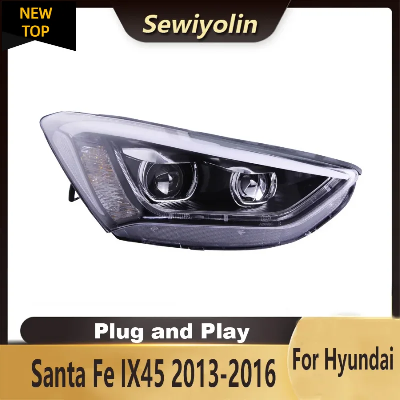 

Car Accessories Headlight Assembly For Hyundai Santa Fe IX45 2013-2016 LED Lights Lamp DRL Signal Plug And Play Daytime Running