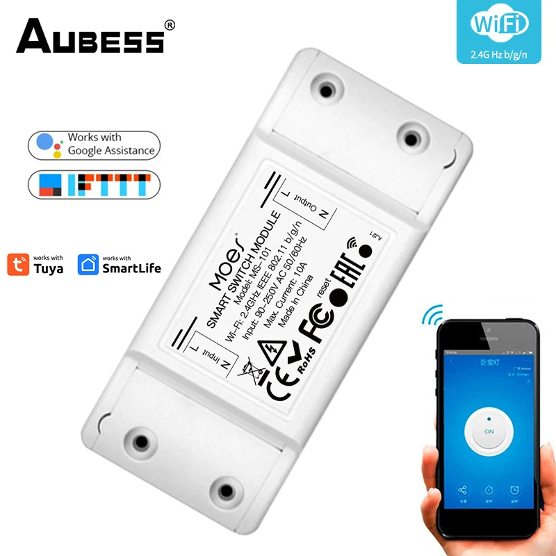 Smart Light Wifi Switch Tuya Smart Life App Telecomando Wireless Smart Home Mini Breaker Funziona Con Alexa Home