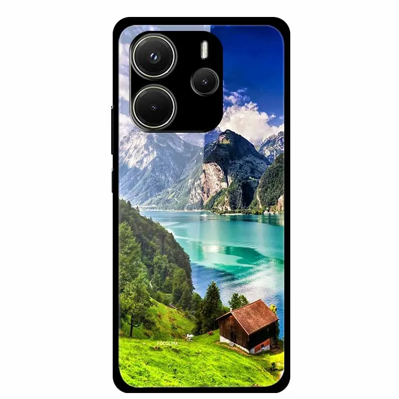 Luxury Tempered Glass Hard Back Phone Case Cover