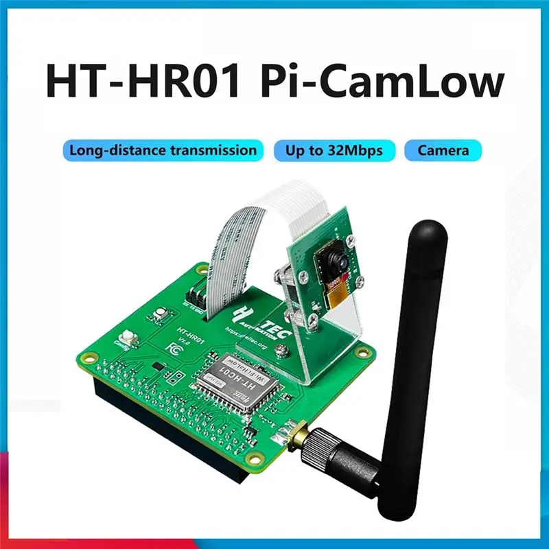 NEW-HR01 Wifi Halow 모듈 Pi-Camlow For Raspberry Pi HAT 5MP 카메라 2KM 범위 32.5Mbps 메시 네트워킹