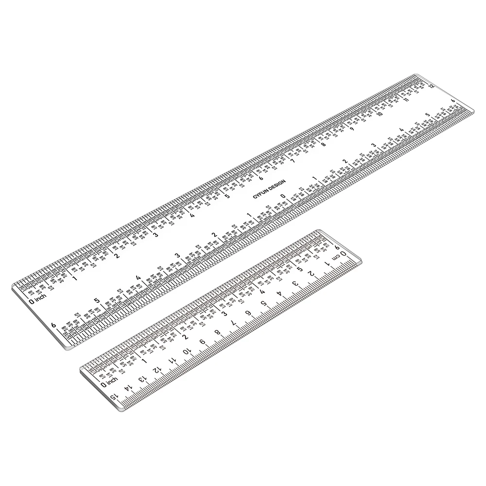 6/12 Clear Acrylic Ruler Zero-Centering Clear Acrylic Ruler For No More  Counting Tick Marks Cardmaking Crafting Tools