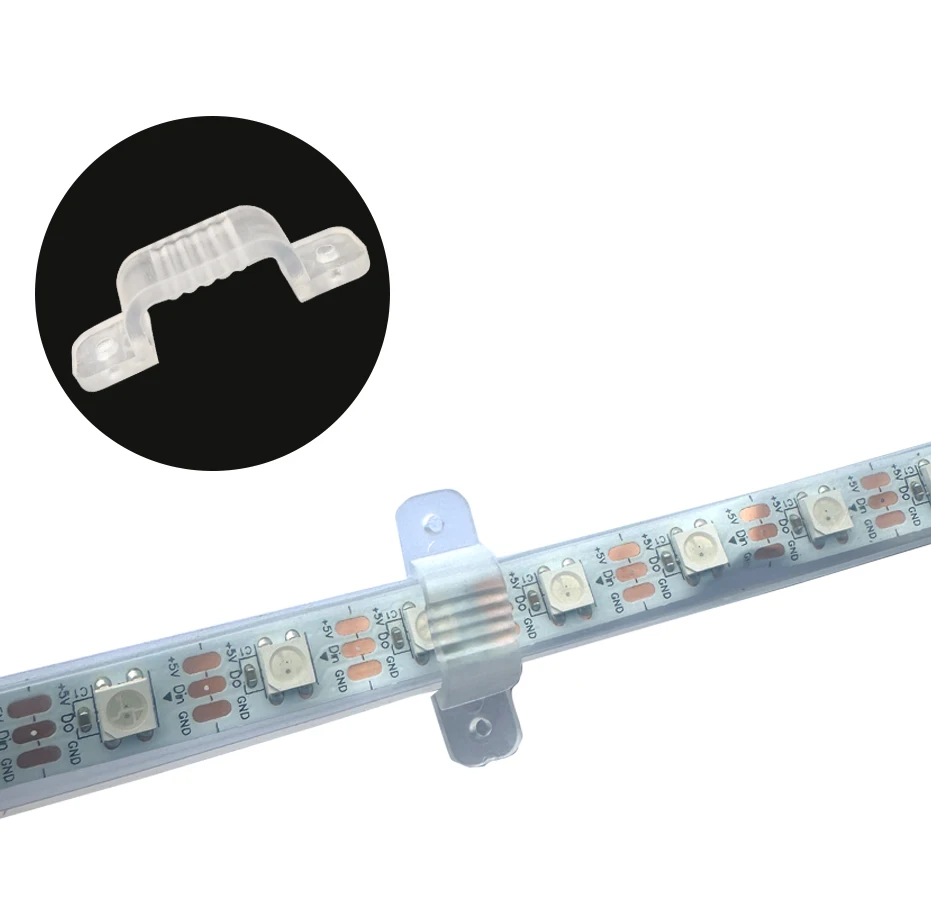 LED Strip Light Fastener Clips LED Strip Clip Plastic Accessories 6mm 8mm 10mm 12mm Flexible Mounting Fixer for Fixing