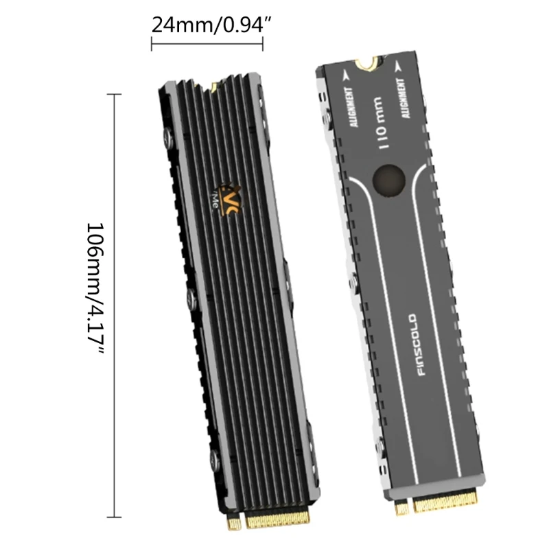 22110 M.2 냉각 냉각기용 방열판 열 알루미늄 NGFF NVME PCIE 22110 SSD 하드 드라이브 Dropship용 방열판 열 패드