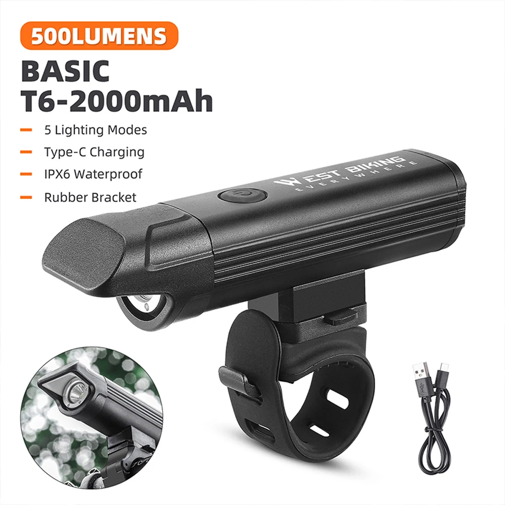 

Aluminum Alloy Bright Bicycle Light Multifunctional USB Rechargeable Bike Front Light Cycling Safety Lamp Waterproof Bike Light