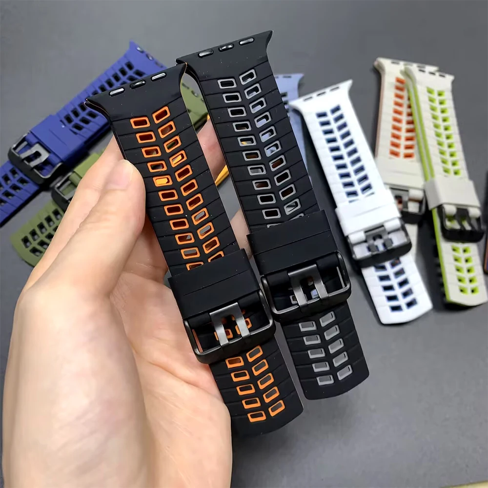 Premium Silicone Sports Bracelet for Apple Watch - Versatile Replacement Band
