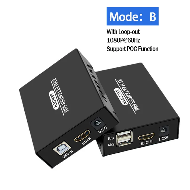 HDMI KVM Extender over Cat5/6 Cable to 60M 1080P HDMI USB RJ45