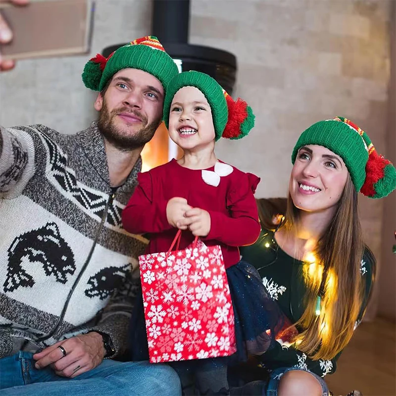 Century Star Christmas Hats for Women Santa Hat Adult Unisex Classic Knitted Warm Beanie for New Year Holiday Party Hats