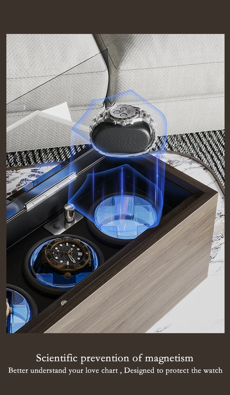 Luxury 4-Slot Automatic Watch Winder Box with High-Precision Japanese Motor, Premium Wo... - SKU LAWW1132 - UGI Packaging