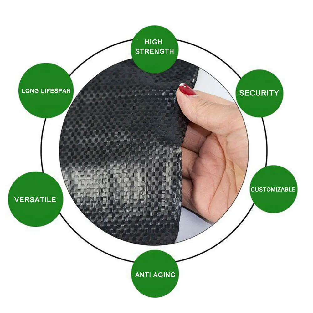 16.4ft/32.8ft PE Woven Weed Control Fabric for Plant Anti Grass Agricultural Mulch Cloth Greenhouse Weeding Mat Water Permeable