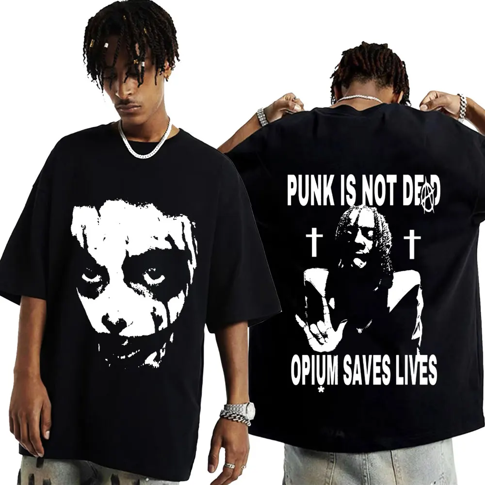 Rapper Playboi Carti T Shirt Punk Is Not Ded Opium Saves Lives T shirt rapper-playboi-carti-t-shirt-punk-is-not-ded-opium-saves-lives-t-shirt