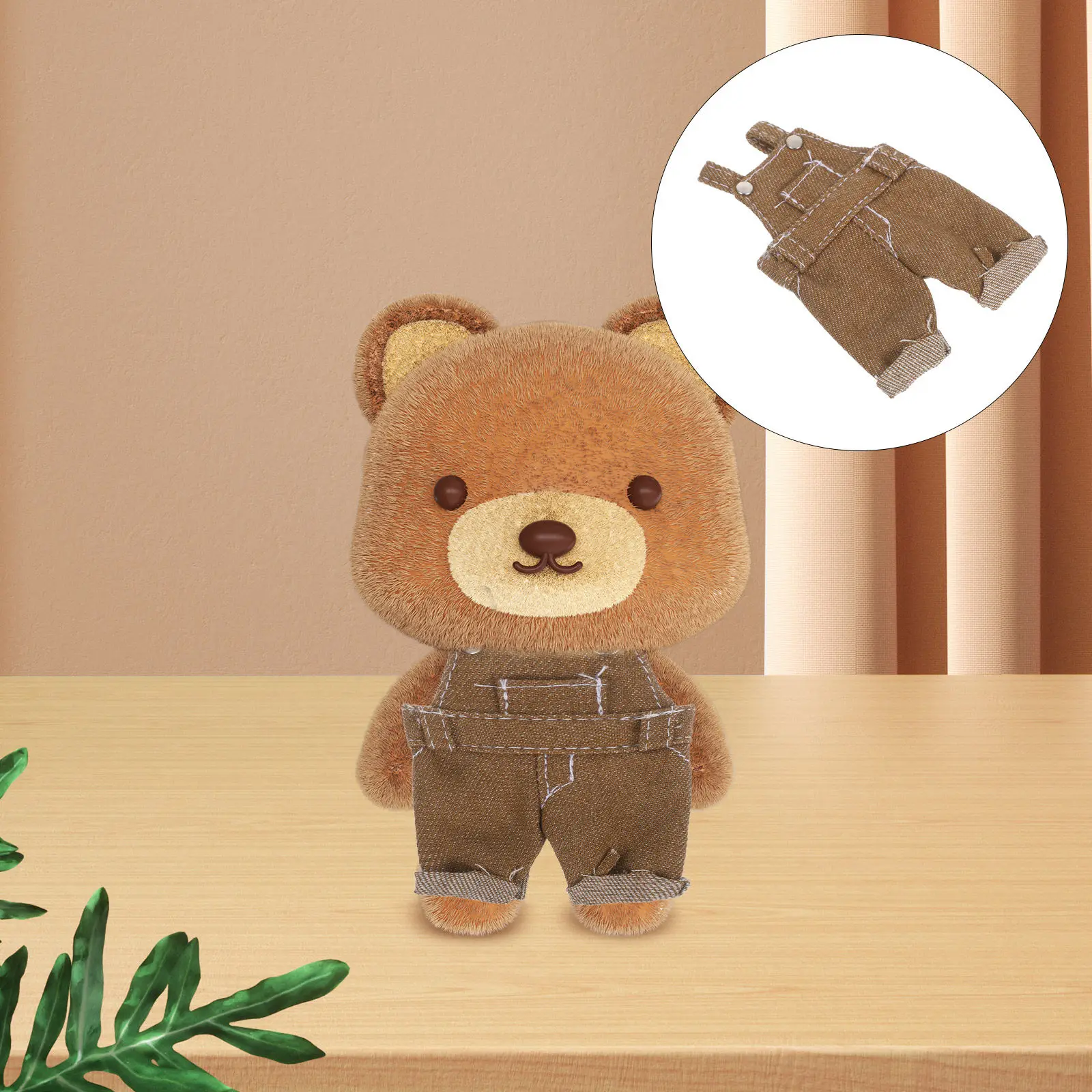 12cm 곰 의상 점프슈트 스타일 부드러운 소재 봉제인형 의상 상상력 자극 드레스 봉제인형
