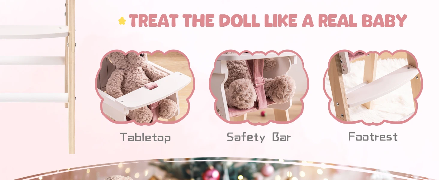 Wooden Doll High Chair