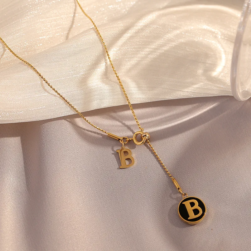 Amazon.com: Solid 14k Yellow Gold Initial Letter B Pendant Necklace, 16