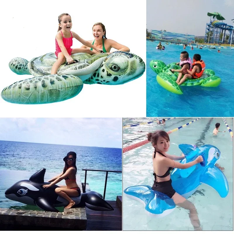 Inflables Toy Swimming Pool Children Inflatable Water Toy Animal Mount Mount Pool  Animal Shark Unicorn Pool Assesories Rafts 5