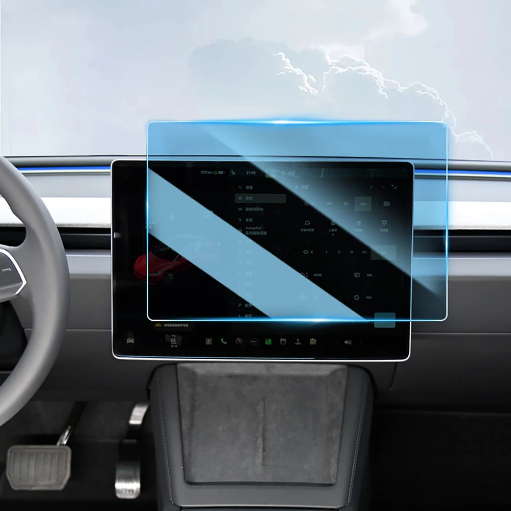 Lot De 2 Films De Protection Verre Trempé 9H Pour Tesla Model Y Juniper 2025 & Model 3 Highland 2024 - Écran 15,4" Et 8" | Anti-Reflets, Anti-Empreintes