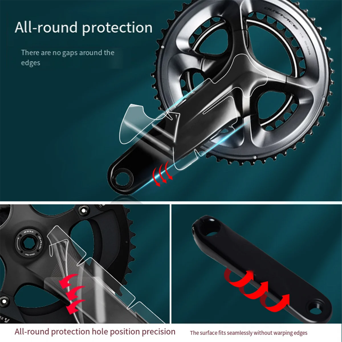 Bike Crank Protective Film Cover TPU Film Anti-Collision MTB Crank Clear Sticker for 3T,SRAM Red,SRAM Force