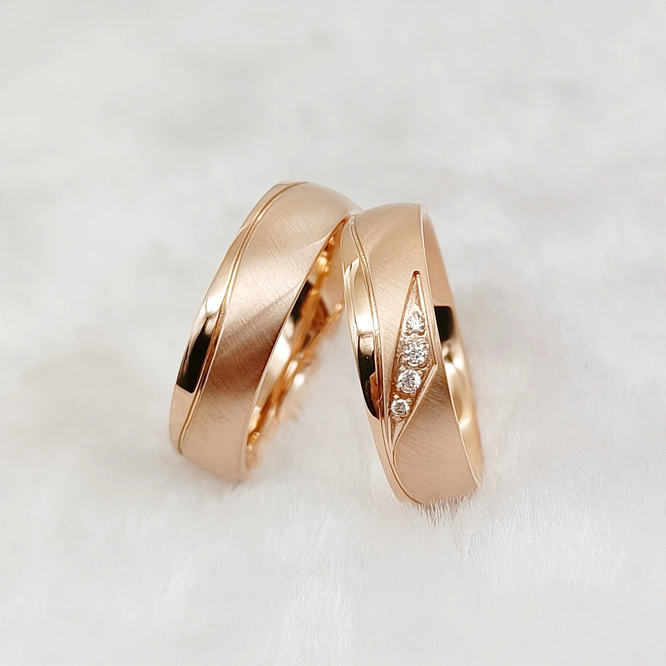 Romantic Wedding Rings Couples Set For Men and Women Lover 18k