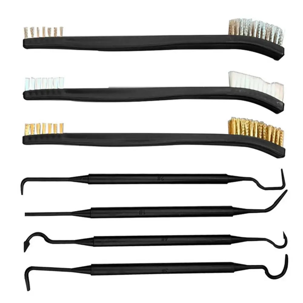 Description Picture 2 of itemDouble-end 3 pcs Mini Wire Brush Set Stainless Steel Brass Nylon Cleaning Polishing Detail Metal Rust Brush Cleaning Tool