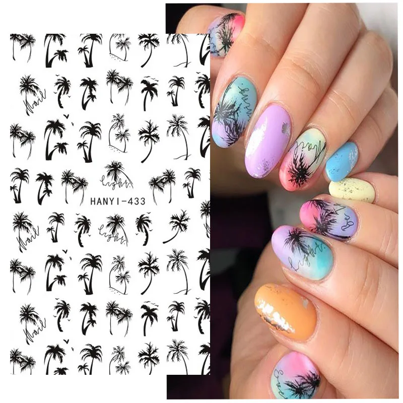 Back Glue Stickers 1pc 3d Coconut Tree Tropical Summer Palm Sea Life