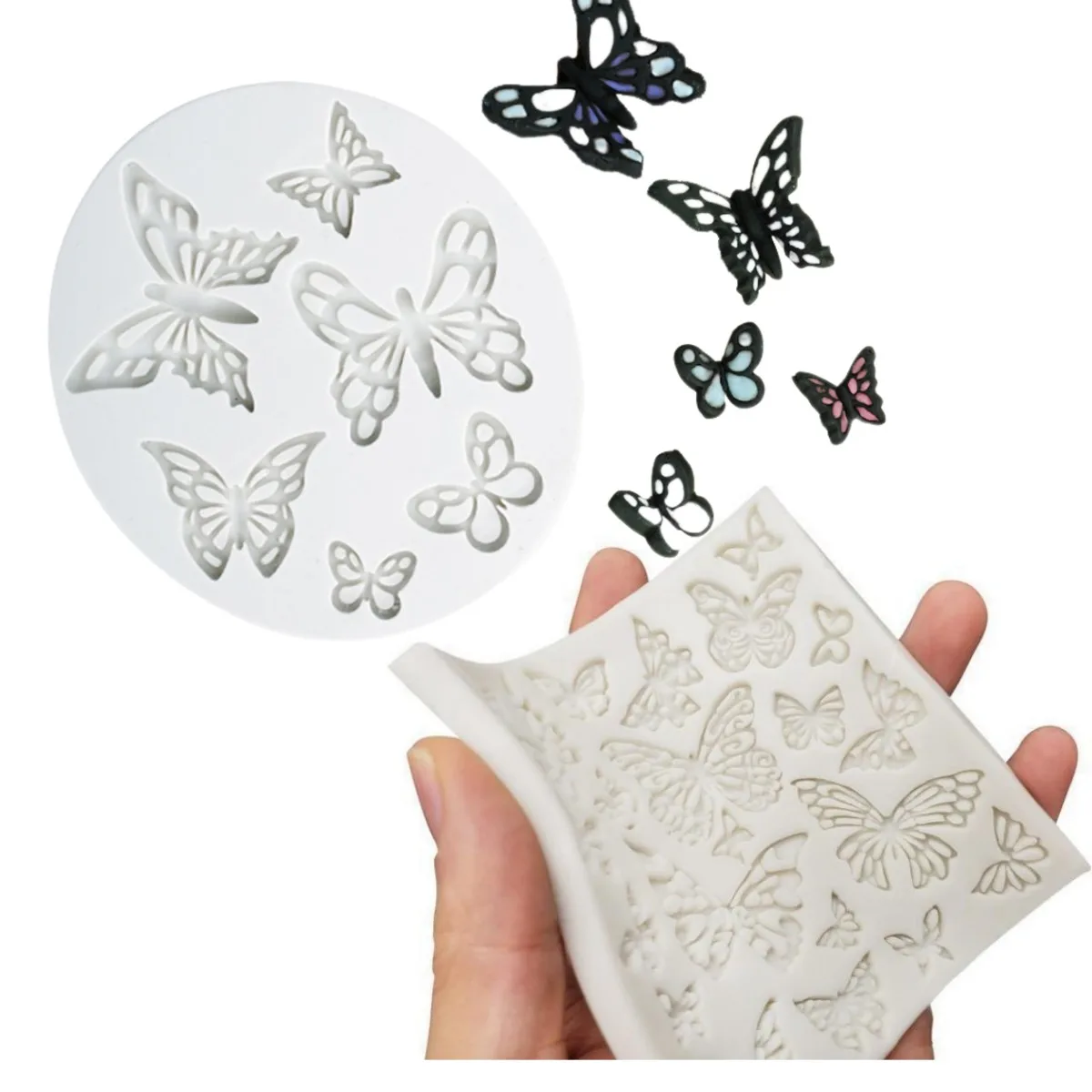 

3D Cute Butterfly Silicone Molds DIY Fondant Cookie Cupcake Topper Chocolate Kitchen Cake Decor Baking Tools Plaster Resin Mould