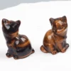 Hand Carved Tiger Eye Mini Kitten , Natural Stone Animal ,Gemstone Cat Figurine, Crystal Craft, Chakra, Home Garden Decor, 1.5" 6