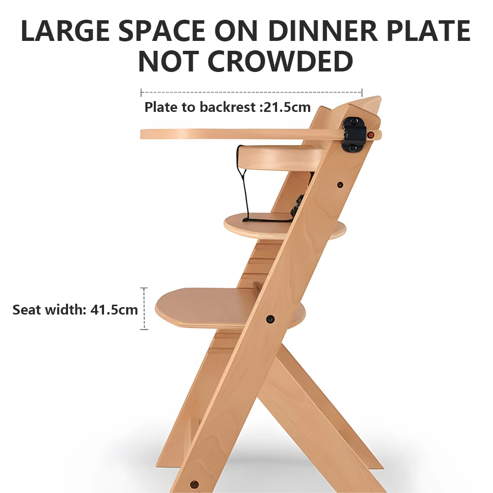 Solid wood baby feeding dining chair with tray Multi functional Growth