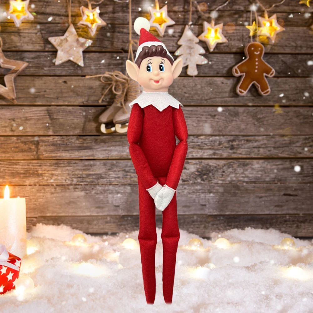 Happy Christmas Cute Elf Doll Plush Toys Pendant Xmas Tree Ornament Gift Happy New Year Novelty Naughty Boy Ghost Elf Doll christmas decorations assembled toys elf car pendant