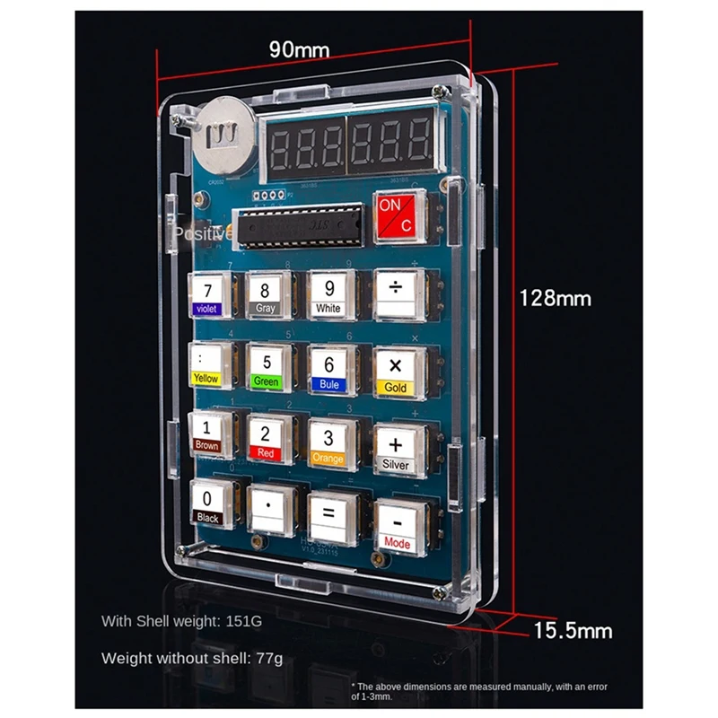 Calculator DIY Kit Abs 51 Microcontroller Homemade Digital Tube Calculator Circuit Board Welding Training Electronic Kit