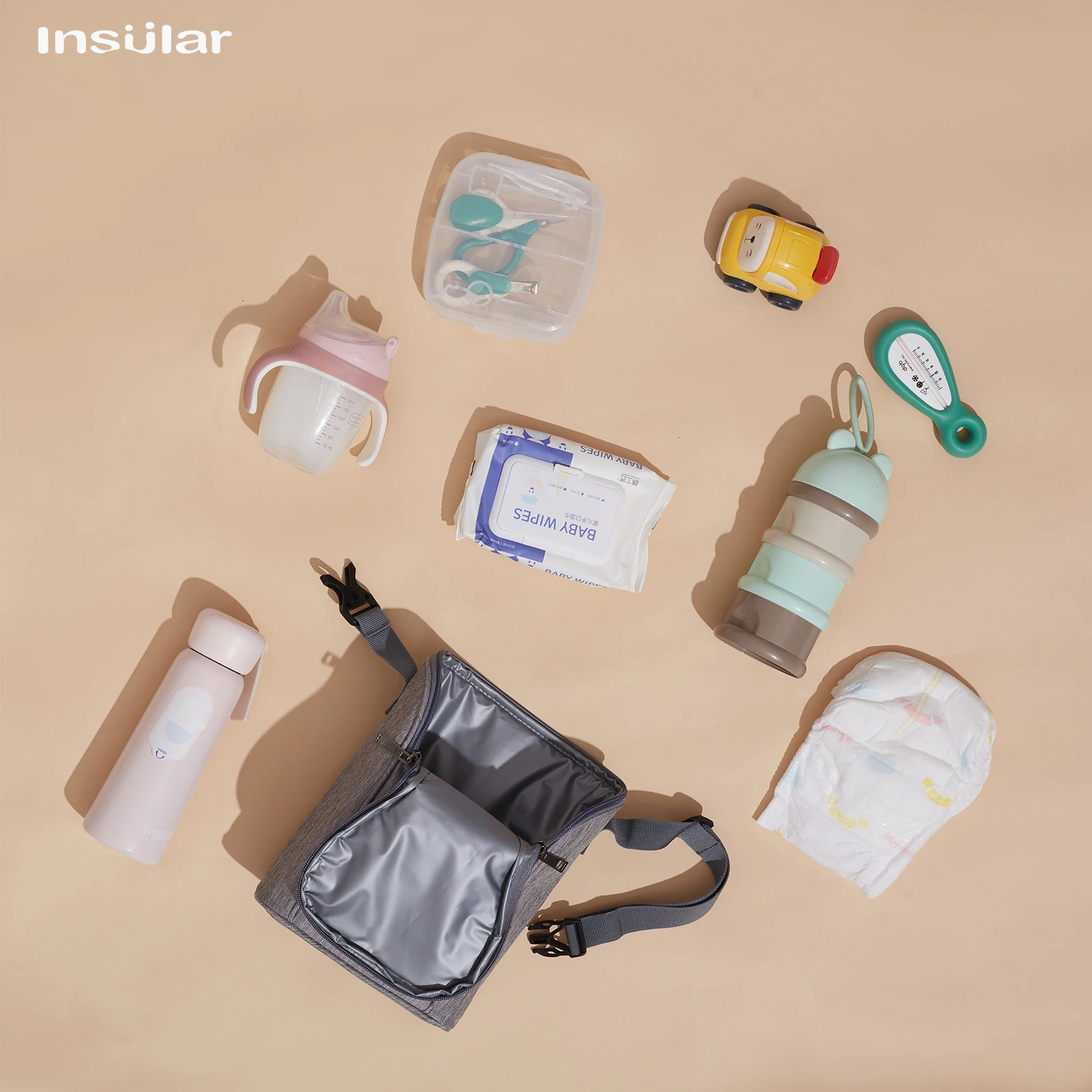 Portable Mother Feeding Bottle Bag Heat Insulation Lunch Bags Leak-proof Breast Milk Cooler Bag with Stroller Hanging Design 3
