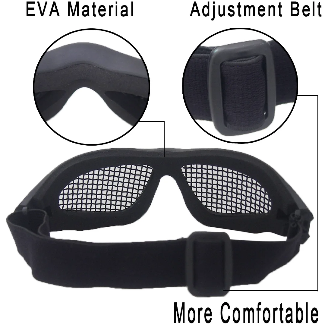 Outdoor Eye Protective Comfortable Airsoft Safety Tactical Goggles Anti Fog Metal Mesh/PC Len For Paintball Hunting Glasses safety goggles tactical goggles shooting glasses polarized goggles