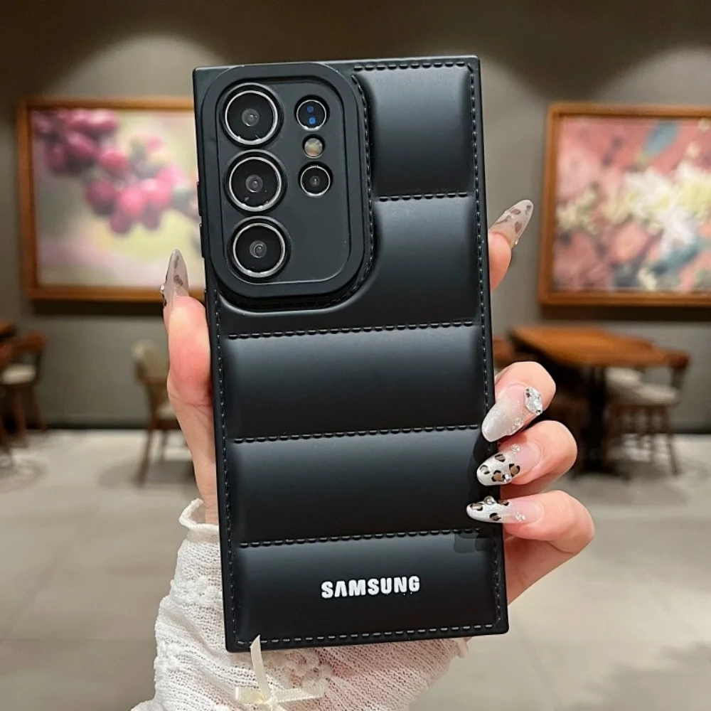 Original Soft Down Jackets Hülle für Samsung S26 S25 S24 S23 Ultra Plus S24 FE Coque A56 A55 A25 A35 A15 Kameraschutzabdeckung – Detail 9