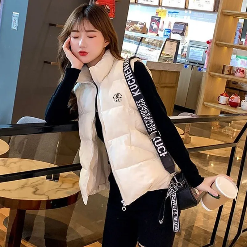 

2023 High Quality Winter Women Golf Waistcoat Fashion golf Vest Thicken Warm Golf Jackets Ladies Down Cotton Golf Coats Clothing