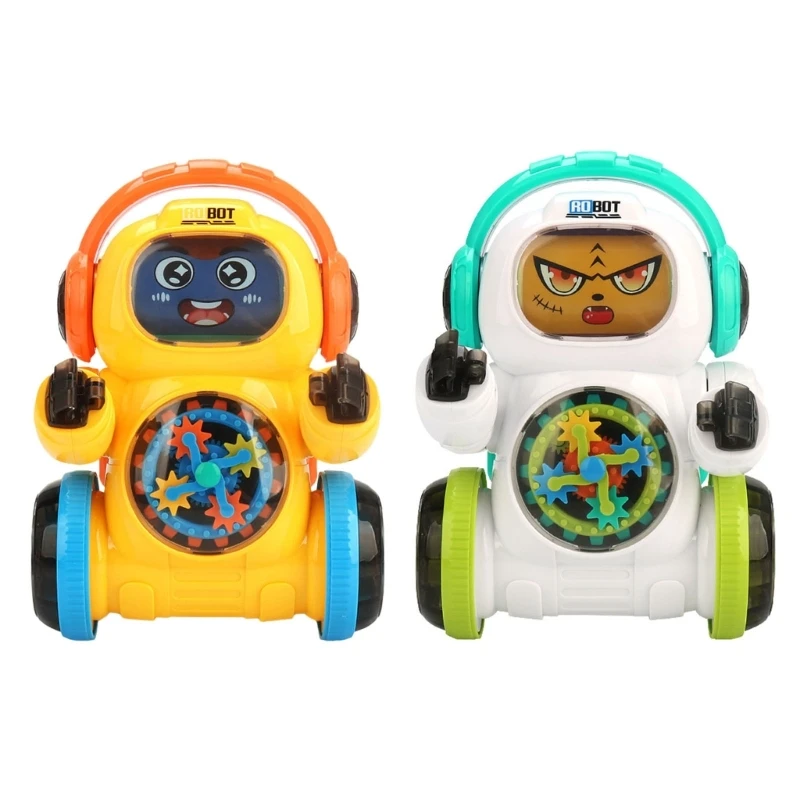 Вращающийся робот-игрушка с подсветкой, музыкальный свет, мультяшная игрушка, препятствие, игрушка для малышей, дропшиппинг цена и фото