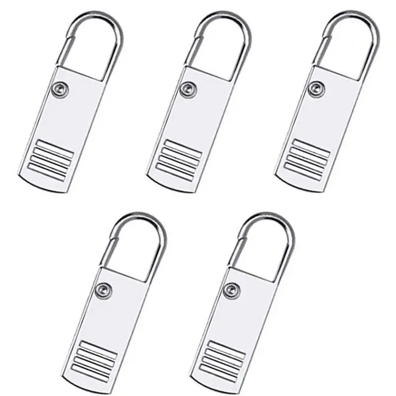 5개/팩 범용 지퍼 풀 탭 교체, 의류 가방 DIY 바느질 지퍼 슬라이더용 즉시 수리 지퍼 헤드 풀러