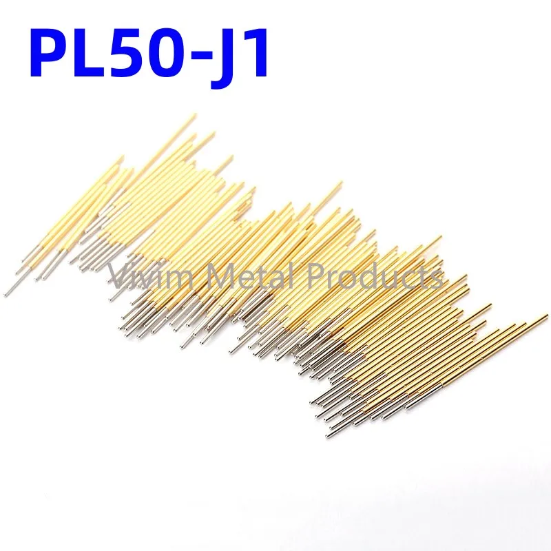 Sonda de prueba de resorte de piezas, 20/100 PL50-J1, bronce fosforoso, niquelado, PCB, diámetro de 0,68mm, longitud de 27,80mm, PL50-J de Pin de prueba de herramienta