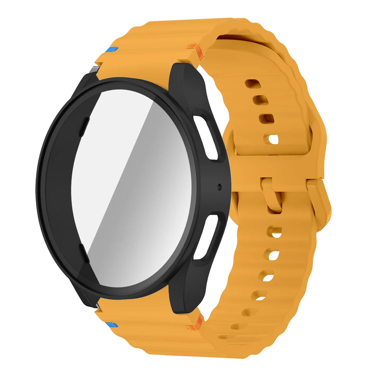 Silicone Watch Strap with Case and Screen Protector for 40-44mm Smartwatches - Durable Wrist Accessory