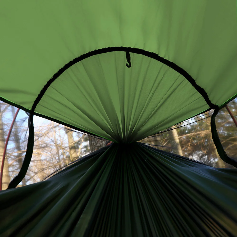 Upgraded Mosquito net Hammock 3 in 1 Hammocks Sun Shelter Tarp Waterproof Durable Nylon with Anti-Mosquito Net Outdoor Hammock