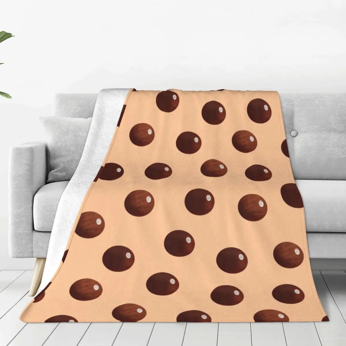 Bubble Tea Coperta Flanella Decorazione Palline Di Tapioca Cute Shining Sphere Dots Coperta Morbida Per Trapunta Da Viaggio Per Letto
