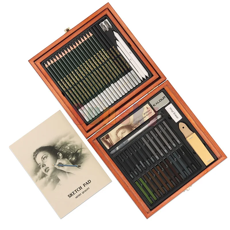 KALOUR 58 Pack Drawing Set Sketch Kit, Sketching Supplies with 3-Color –  WoodArtSupply