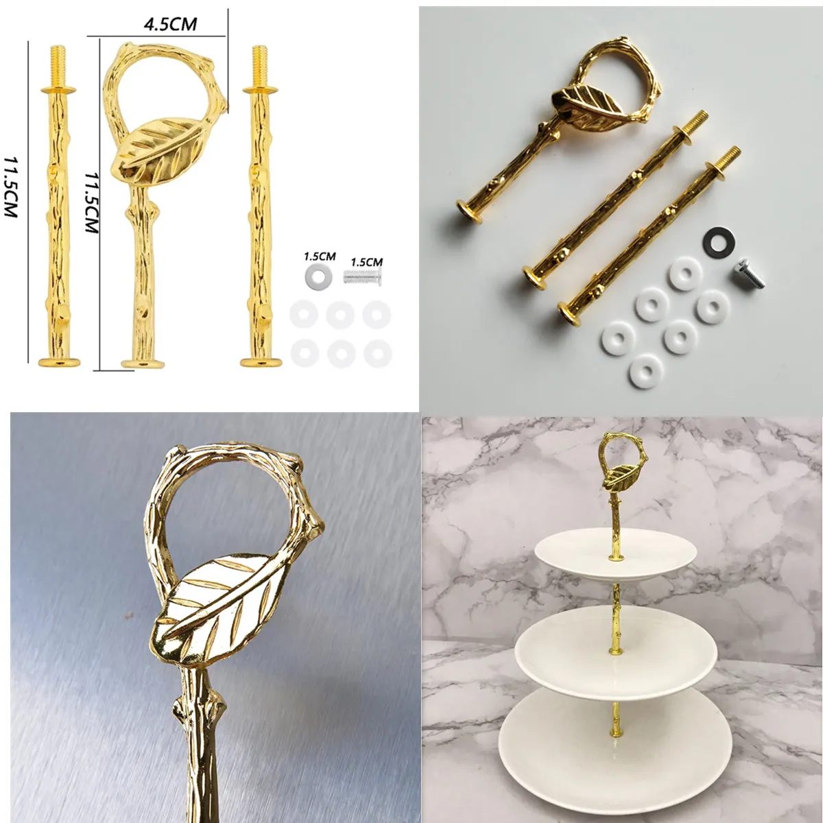 Cake Plate Stand 1 Sets 2 Or 3 Tier Handle Crown Fitting