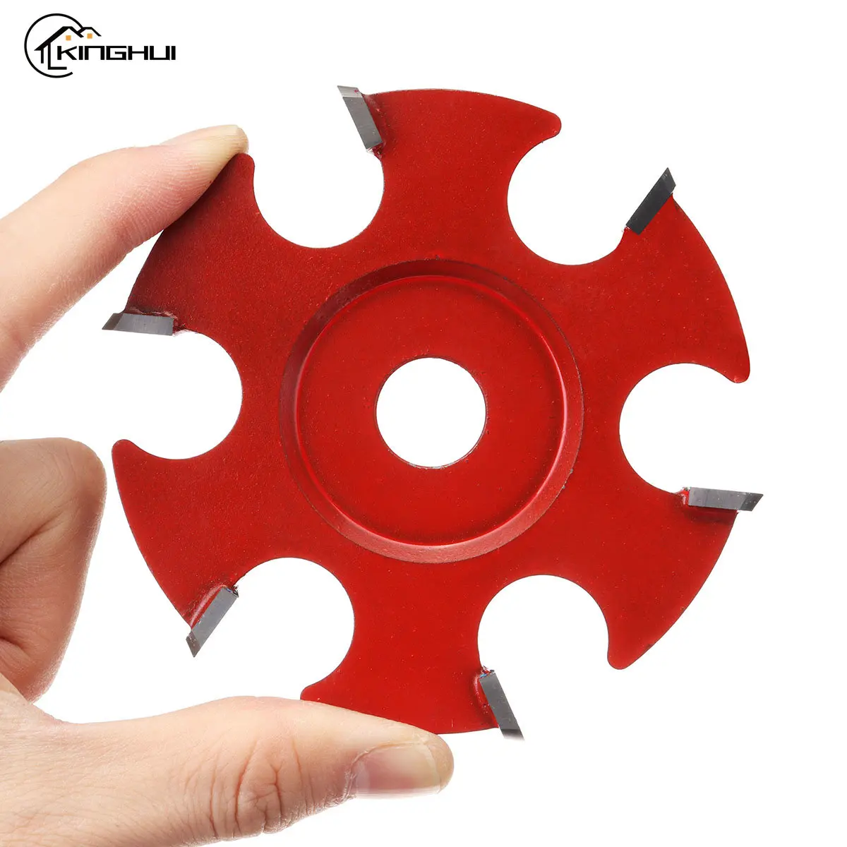 

85/90/100mm Right Angle Fillet Disc Hexagonal Blade Tea Tray For 16mm Aperture Angle Grinder Wood carving Grinder Red Blade