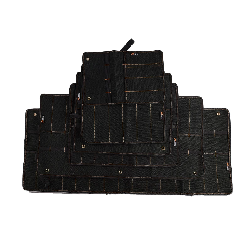 4포켓 치즐 휴대용 케이스 캔버스 포켓 공구 롤 홀더 렌치 파우치 오거나이저 방수 천 렌치 롤 오거나이저