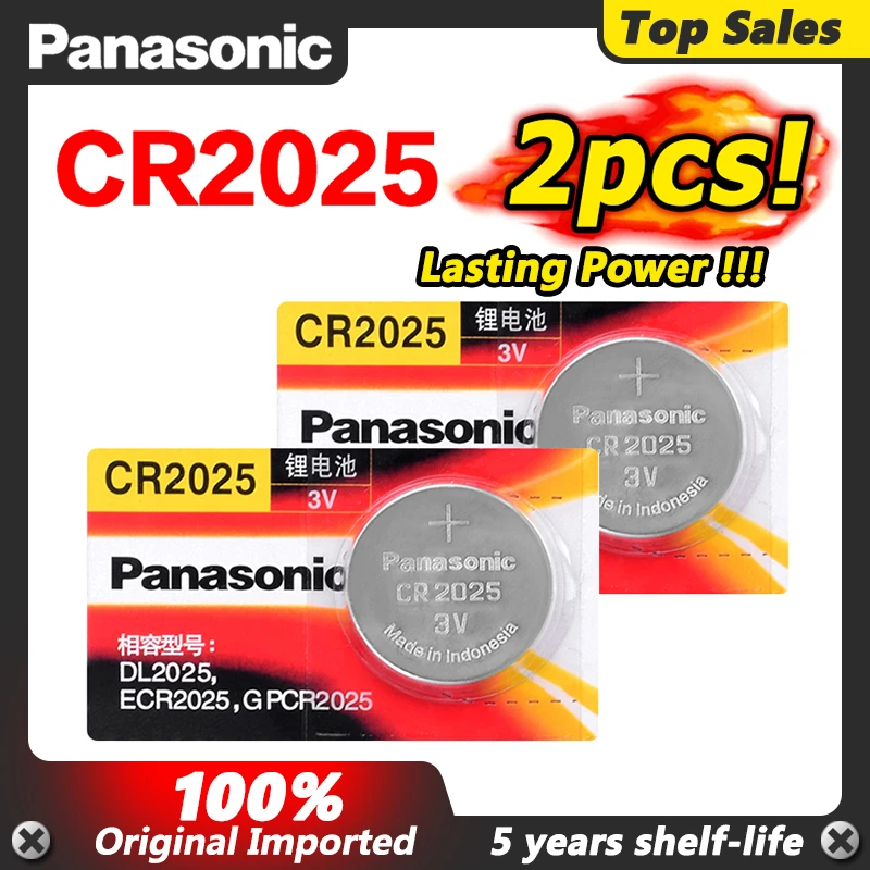 PANASONIC 2020 2pcs cr2025 CR 2025 ECR2025 BR2025 DL2025 KCR2025 LM2025 3v button battery coin lithium battery for watch toys